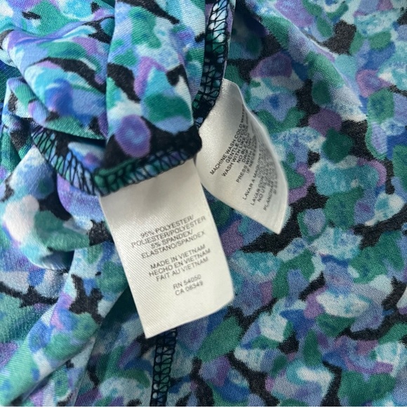 Jones Studio Blue Artsy Abstract Dress Babydoll Size 18W Sleeveless Career - Picture 6 of 6